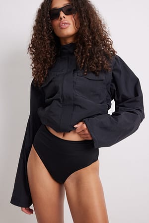 Black Highwaist Hipster Bikini Panty