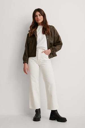 Ecru Jeans med høyt liv