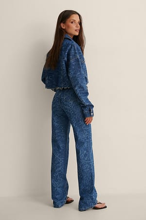 Højtaljet denim med vide ben
