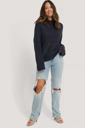 Hole Detail Knitted Sweater