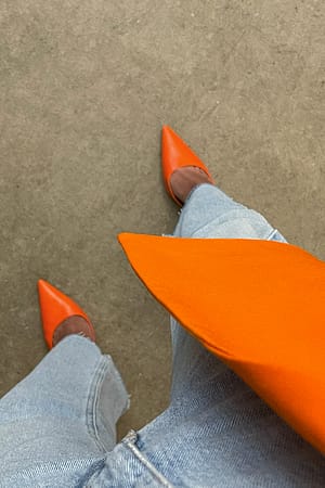 Orange Hourglass Slingback Pumps