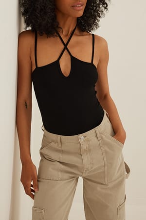 Black Ribbody med stropper