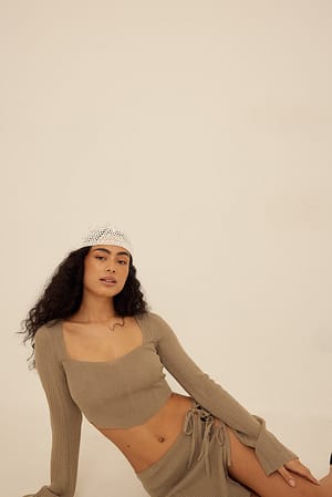 Knitted Detail Mini Skirt