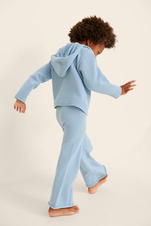 Light Blue Gebreide broek van biologisch katoen