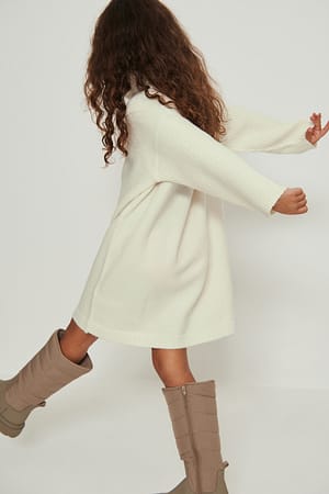 Offwhite Knitted Polo Dress
