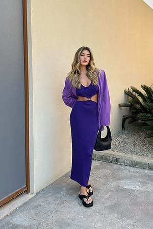 Lilac Knitted Ring Detail Maxi Dress