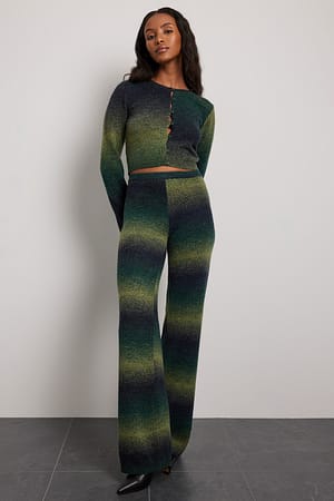 Stripe Gestrickte Hose mit Streifen