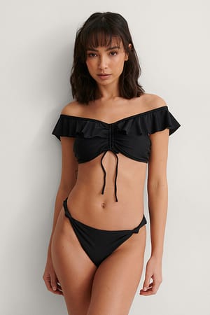 Black Knot Wide Strap Bikini Panty