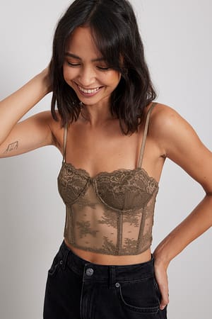 Brown Spitze bralette-Oberteil