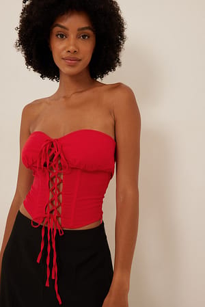 Red Top corsé de mezcla de lino