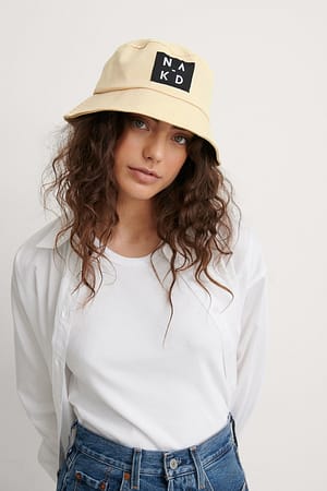 Beige Fischerhut Mit Logo