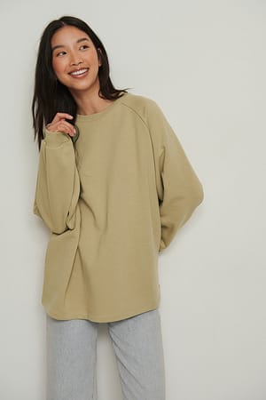 Khaki Biologique pull basique long