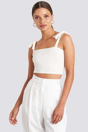 Long Bow Tie Crop Top