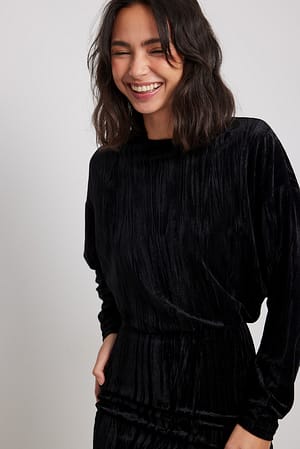 Black Losse fluwelen mini-jurk