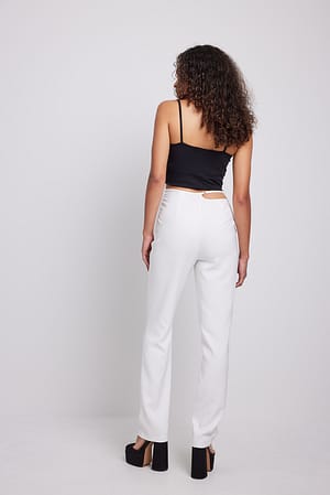 Offwhite Pantalón de cintura baja con tiras