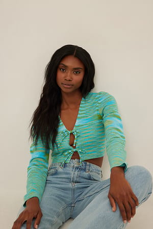 Green Top met lange mouwen en strikdetail