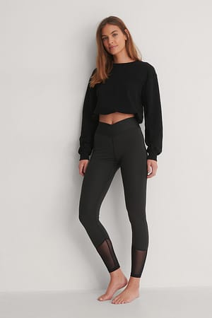 Black Sportliche Netzstrumpfhose