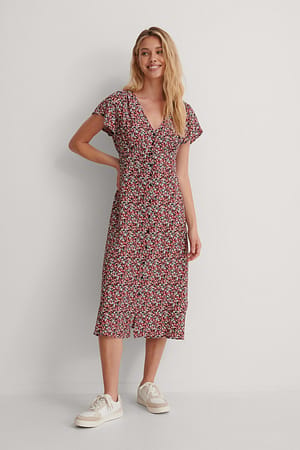 Multicolor Robe midi à boutons