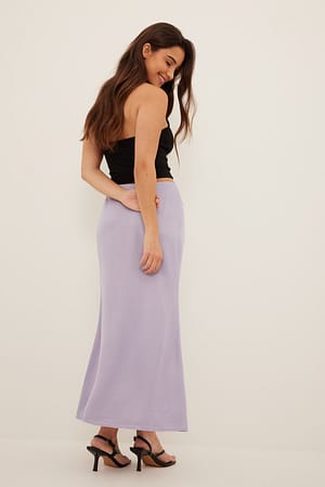 Lilac Satin midinederdel