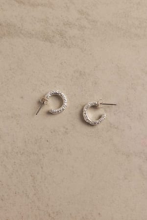 Silver Genanvendte tykke minihoops