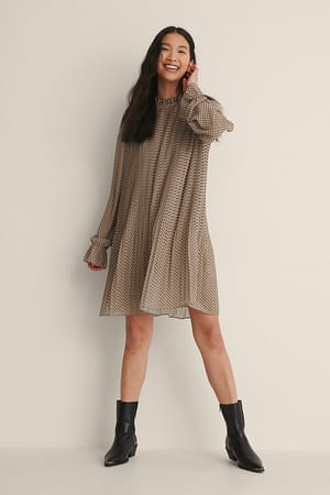 Dots Robe Mini Plissée