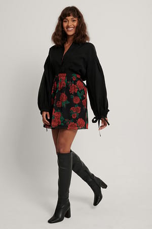 Print Mini Sheer Skirt
