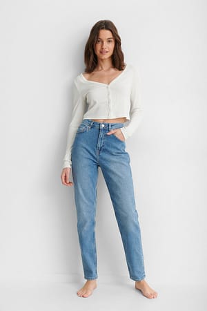 Light Blue Ekologiska mom-jeans