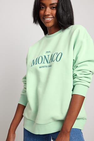 Light Green Trøje med Monaco City print