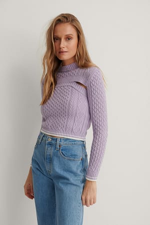 Lila Strikket Topp