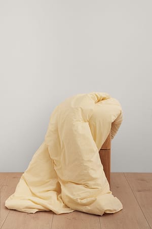 Light Yellow Washed Organic Cotton Bedding Set Single