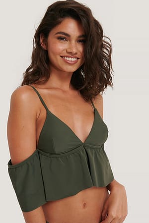 Deep Khaki Off Shoulder Bikinitop