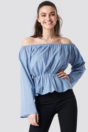 Off Shoulder Flounce Blouse