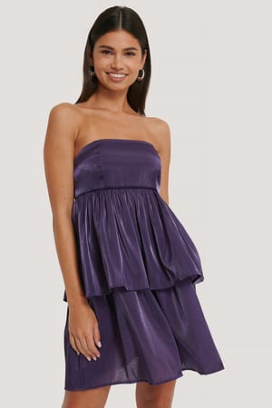 Purple Schulterfreies Minikleid