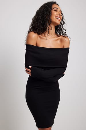 Black Off shoulder minikjole