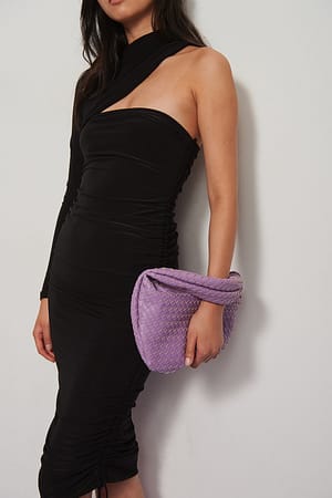 Black One Shoulder Draped Mini Dress