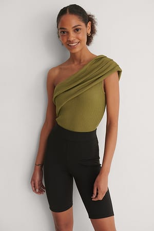One Shoulder Rib Top