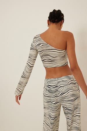 Black Zebra One Sleeve Top
