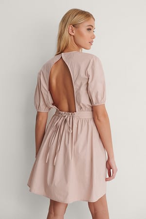 Dusty Pink Open Back Drop Shoulder Dress