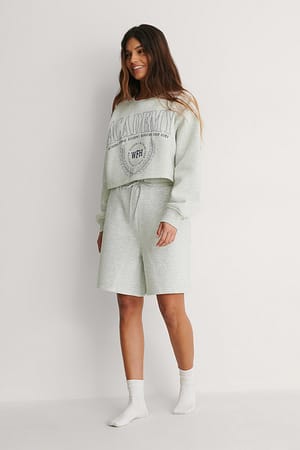 Grey Melange Organic gebürstete Sweatshorts