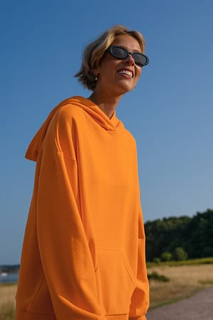 Orange Organic Oversized Pocket Hoodie