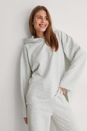 Grey Melange Økologisk økologisk oversize hættetrøjeØkologisk økologisk oversize hættetrøje