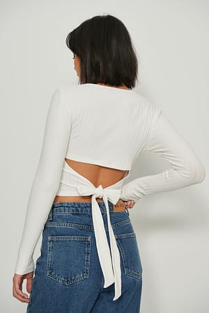 Offwhite Topp med öppen rygg