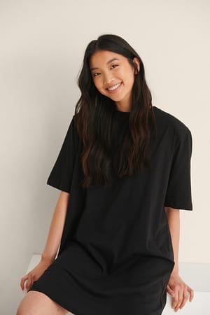 Black Robe t-shirt à épaulettes bio