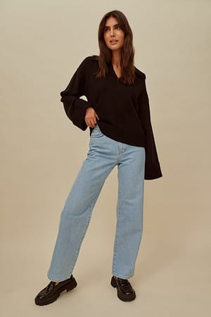 Blue Økologisk denim med lige ben
