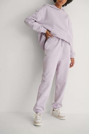 Lilac Organische smaltoelopende sweatpants