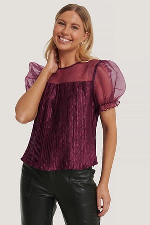 Dark Purple Organza Blocking Blouse