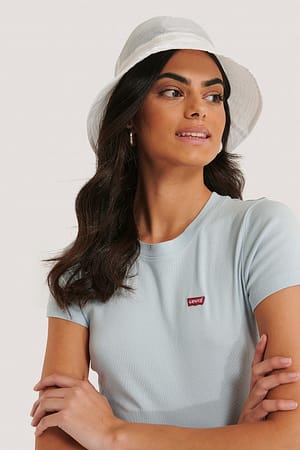 White Organza Bucket Hat