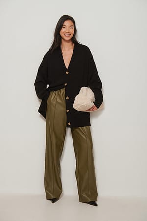 Black Oversize-Cardigan mit Taschen
