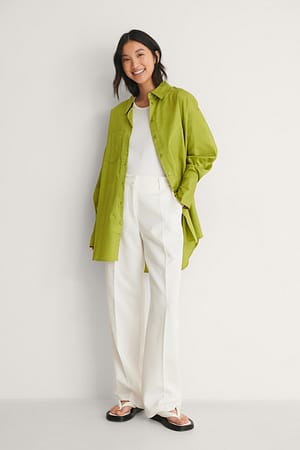 Green Oversize skjorte med lomme