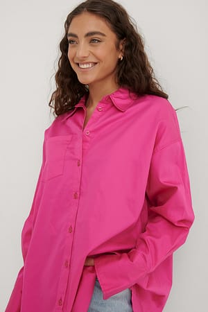 Strong Pink Chemise surdimensionnée à poches